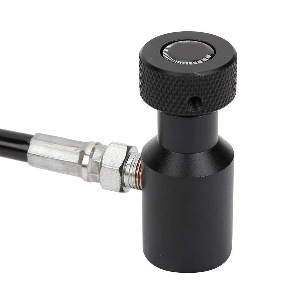 Alomejor Adaptateur Paintball 207 Bar, Manomètre intégré Adaptateur HPA Tuyau ondulé Aluminium pour Joueurs entraînements scénarios Airsoft