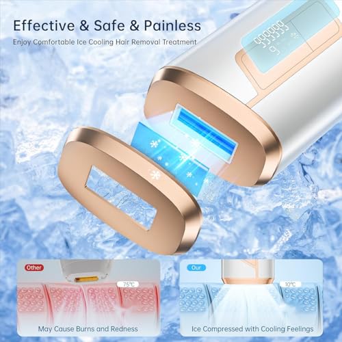 Laser Hair Removal with Painless Ice Cooling Permanent IPL Hair Removal Device for Women and Men 3 in 1 Aopvui IPL Laser Epilators Electrolysis Hair Remover Device for Leg Facial Arm Body Depilation - Image 4