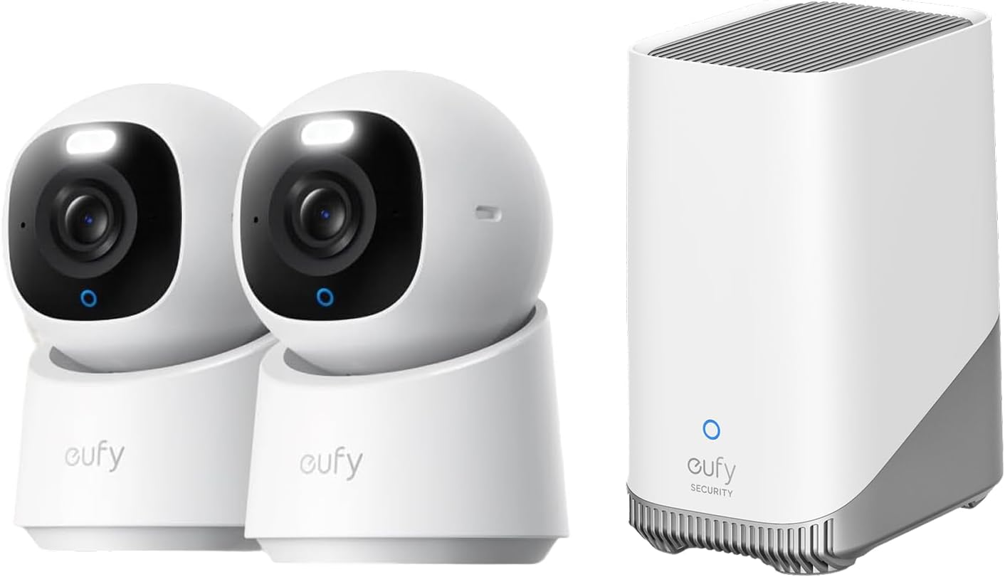 Indoor Cam E30 2-Cam Kit, Latest Generation, 4K UHD Security Camera, Pet/Dog/Baby Camera with Phone app+HomeBase 3, Local Expandable Storage Up to 16TB,No Monthly Fee (Bundle)
