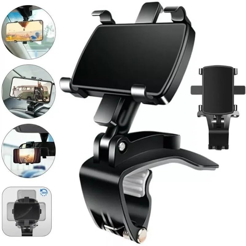Supporto for telefono, cruscotto universale a 360°, supporto for auto con rotazione a 360 gradi for smartphone da 4 a 7", presa solida e senza ventosa.(1PCS)