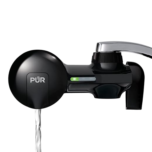 PUR PLUS Faucet Mount Water Filtration System, Black – Horizontal Faucet Mount for Crisp, Refreshing Water, PFM100B
