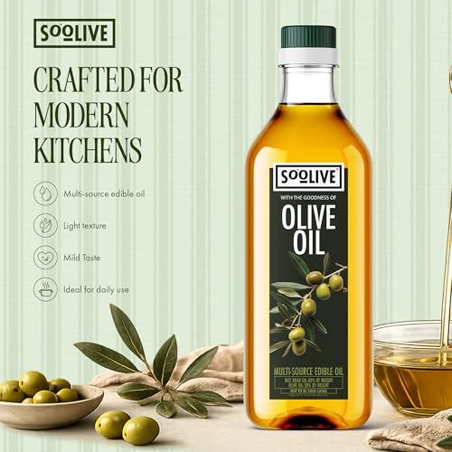 Image of Jivo So-Olive Oil 1L | Blend of Rice Bran & Olive Oil | Ideal for Daily Cooking & Frying