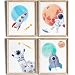 Kids Space Decor Art Prints (Set of 4) - Unframed - 8x10s
