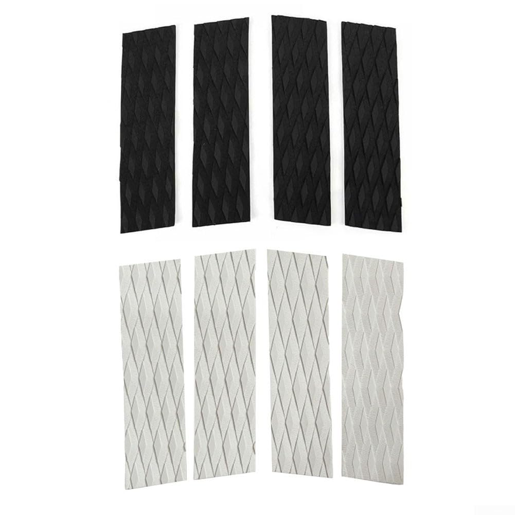 Lot de 4 tapis de planche de surf antidérapants en EVA résistant à l'eau pour une meilleure sécurité sur les planches de surf et longboards (blanc)