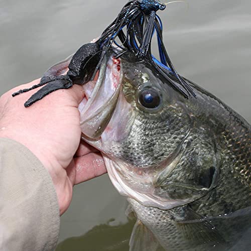 Bass Football Jigs Set-6Pcs Weedless Jig Swim Jigs For Bass Fishing Jig Head Silicone Skirts Weedguard System Fishing Lure Kit 1/4Oz #TOP6
