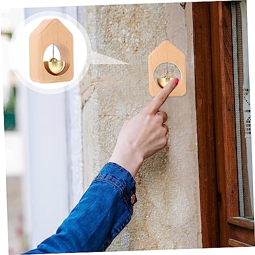 Image of Ritmo Shopkeepers Bell for Door Opening Wood Shopkeepers Bell for Door Durable Magnetic Doorbell Door Entry Alert Chime Unique Attached Bell Hanging Decoration for Business Entrance (A)