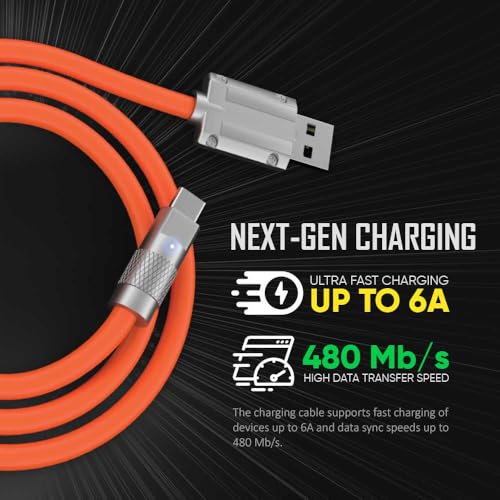 Image of Vismac 120W USB A to Type C Fast Charging High-Performance Cable, Supports 480Mbps Data Sync Speed - Durable, Efficient, and Reliable Power Solution.(1 Meter)