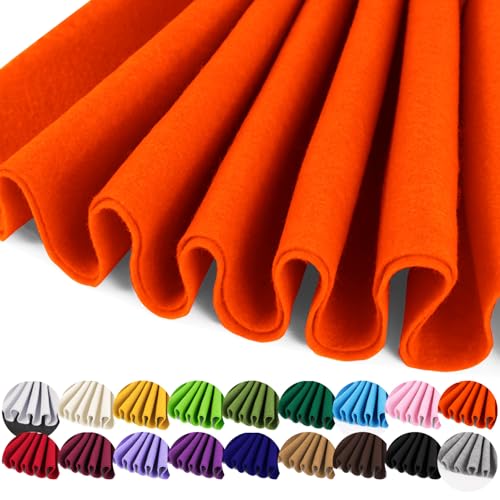 Image of IONTACH 36 inch X 36 inch Orange Soft Felt Fabric 1.6mm Thick