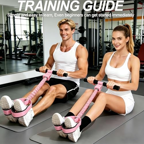 Upgraded Durable Pedal Resistance Band with Handle, Women Exercise Bands for Abdomen, Waist,Core/ABS, Arm, Leg, Glutes, Arms, Pilates, Strength, Sit Up Equipment for Home Workout - 3