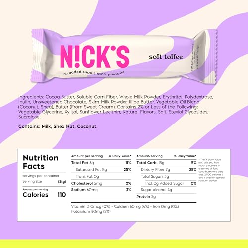 Image of NICKS Soft Toffee Chocolate Candy Bar with Caramel Sauce, 15-Pack