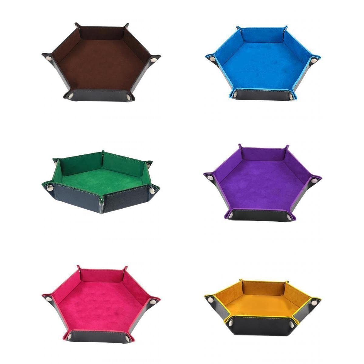 ATORSE Toy 6X Hex Dice Trays Dice Rolling Tray Desktop Home Living Room Leather Tray-Toys & Hobbies-Games-Game Pieces Parts-image-10