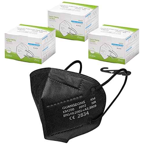 Mascherine FFP2 75 pezzi Nere confezionate