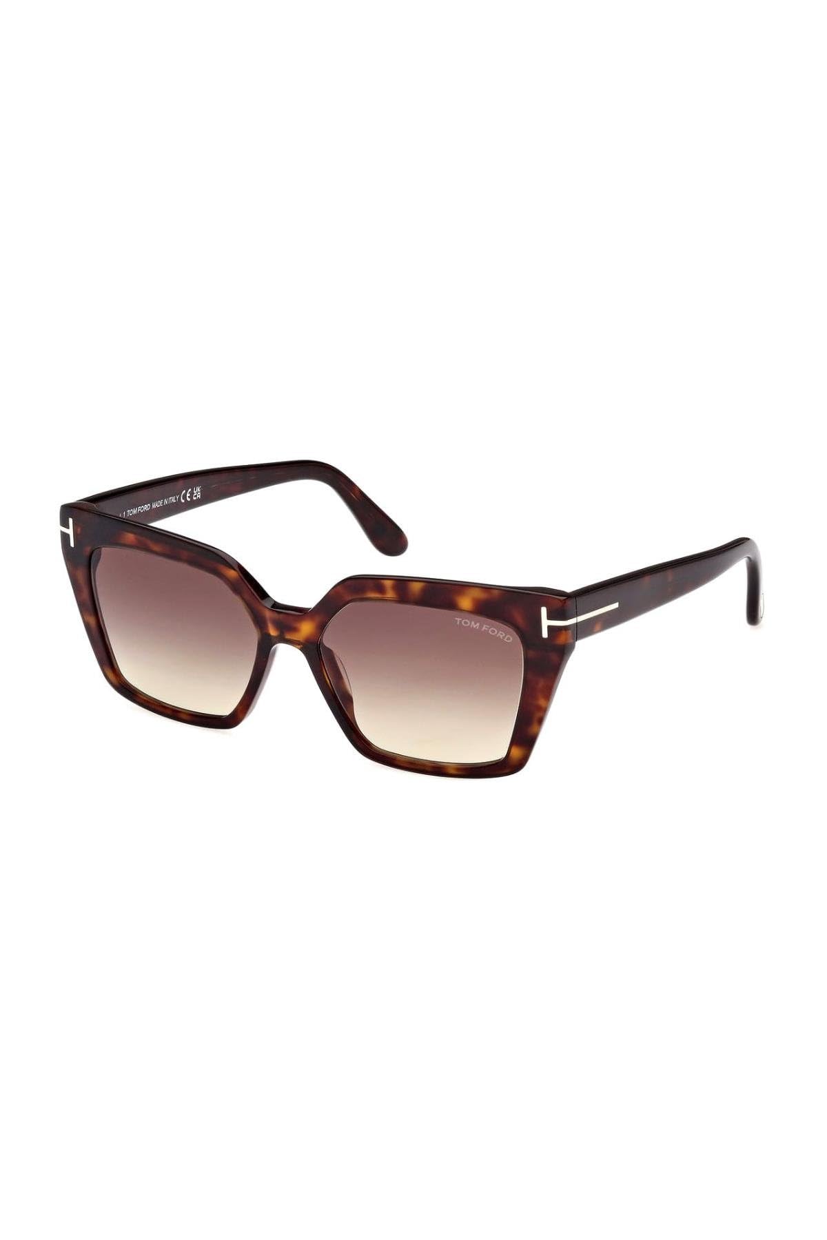 Tom Ford Women's Cat Eye Shiny Dark Havana Brown Gradient Winona FT1030 Sunglasses