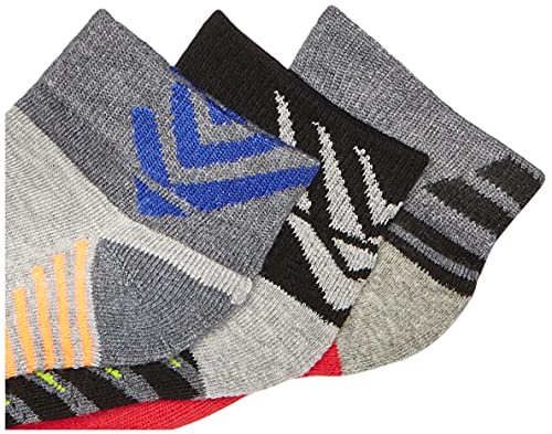 Jefferies Socks Boy's Tech Sport Colorful Pattern Cushion Quarter Socks 6 Pair Pack, Multi, Medium #TOP2