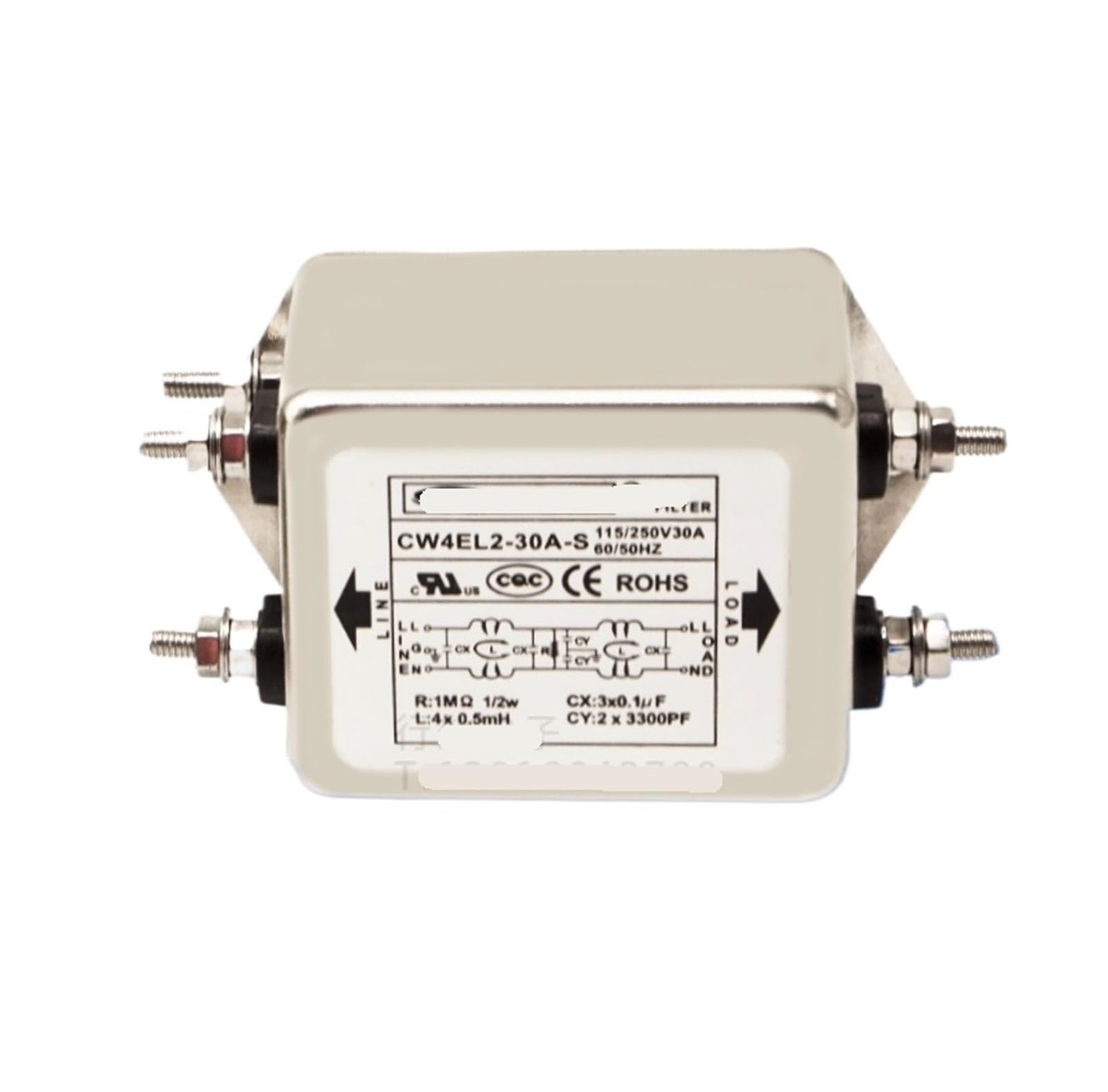 Filtro de alimentación CA contra ruido eléctrico en armarios de control CW4EL2