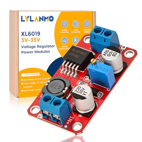 LYLANMO 4PCS XL6019 3A DC-DC Step-Up Buck Converter Module Adjustable Voltage Regulator 3.0-35V Input to 5.0-40V Output Boost Module