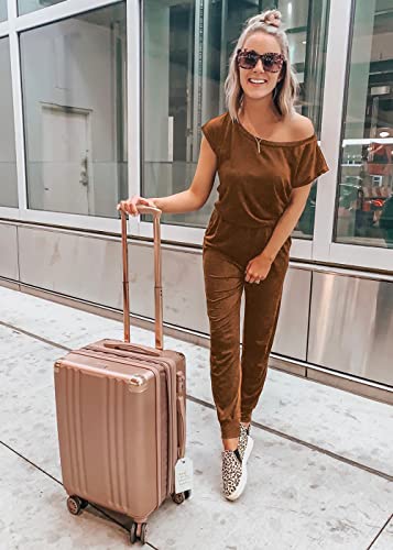 Image of PRETTYGARDEN Jumpsuits for Women 2026 Summer Dressy Off Shoulder Romper Spring Vacation Travel Lounge Outfits Clothes