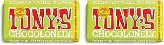 Tony's Chocolonely Milk Creamy Hazelnut Crunch Chocolate Bar - 1 x 180 Gram - Milkchocolate Bar - Gift - Vegetarian - Belgian Fairtrade Chocolate (Pack of 2)