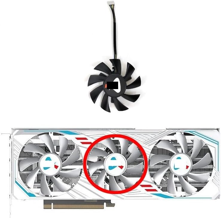 Graphics Card CF8015U12S CF9015H12S 12V RTX3070TI Graphics Card Fan Compatible with RTX3060 3060ti 3070 3070ti X3 LHR Graphics Card(Fan B)