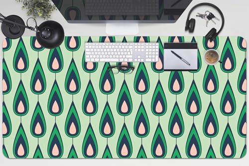 Couverture de bureau 100x50 cm tapis étanche et antidérapant en PVC motif larmes vertes