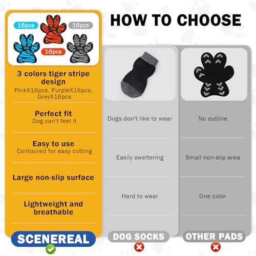 SCENEREAL Protetor de pata de cachorro antiderrapante para evitar que os cães escorreguem em pisos d