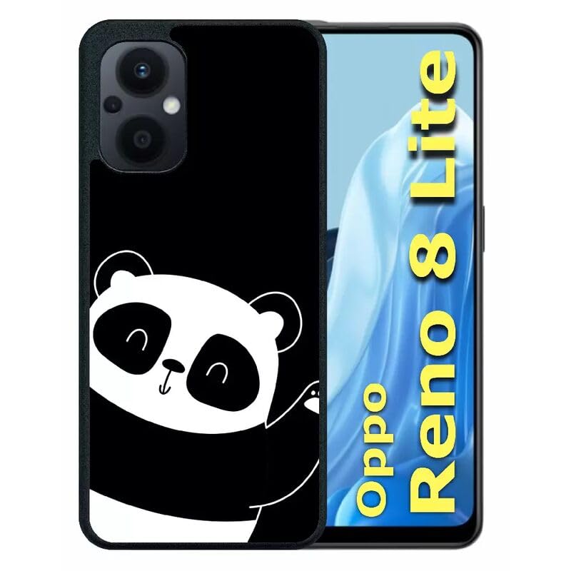 Générique Coque pour Oppo reno8 Lite - Hello Panda - Silicone - Noir
