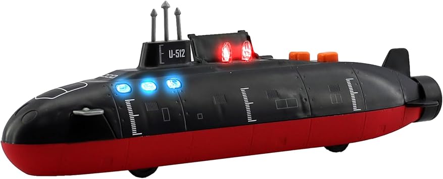 Diecast Submarine Toy, Light and Sound, Pull-Back, Age 3+ | Marine Model for Kids Boys Toddlers