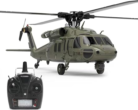 RC Helicopter for Adults, F09 1/47 2.4G 6CH Brushless Direct Drive Remote Control Military Helicopter American Single Propeller Flybarless Rc Plane RTF Edition
