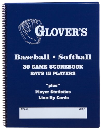Glover's Scorebooks 9 to 15 Player Baseball/Softball Scorebook (30 Games)