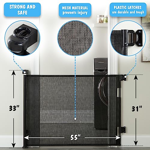 Cumbor CB041972US Baby Gate Retractable Gates For Stairs, Mesh Dog Gate thumb #2