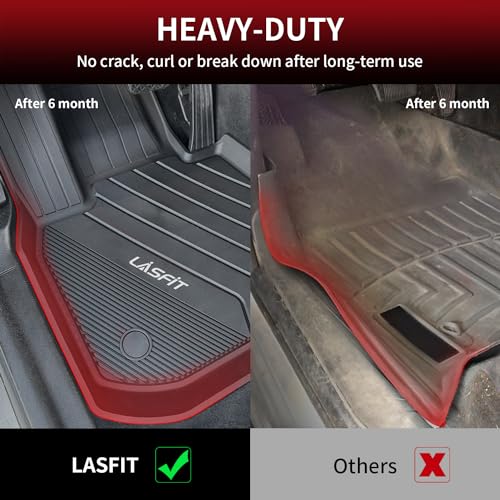 Image of LASFIT Floor Mats for BMW X3 2018-2024 /X4 2019-2025 30i M40i 30e M40i | All Weather TPE Custom Fit Weather Waterproof Floor Liners, 1st & 2nd Row Car Mats Accessories, Black