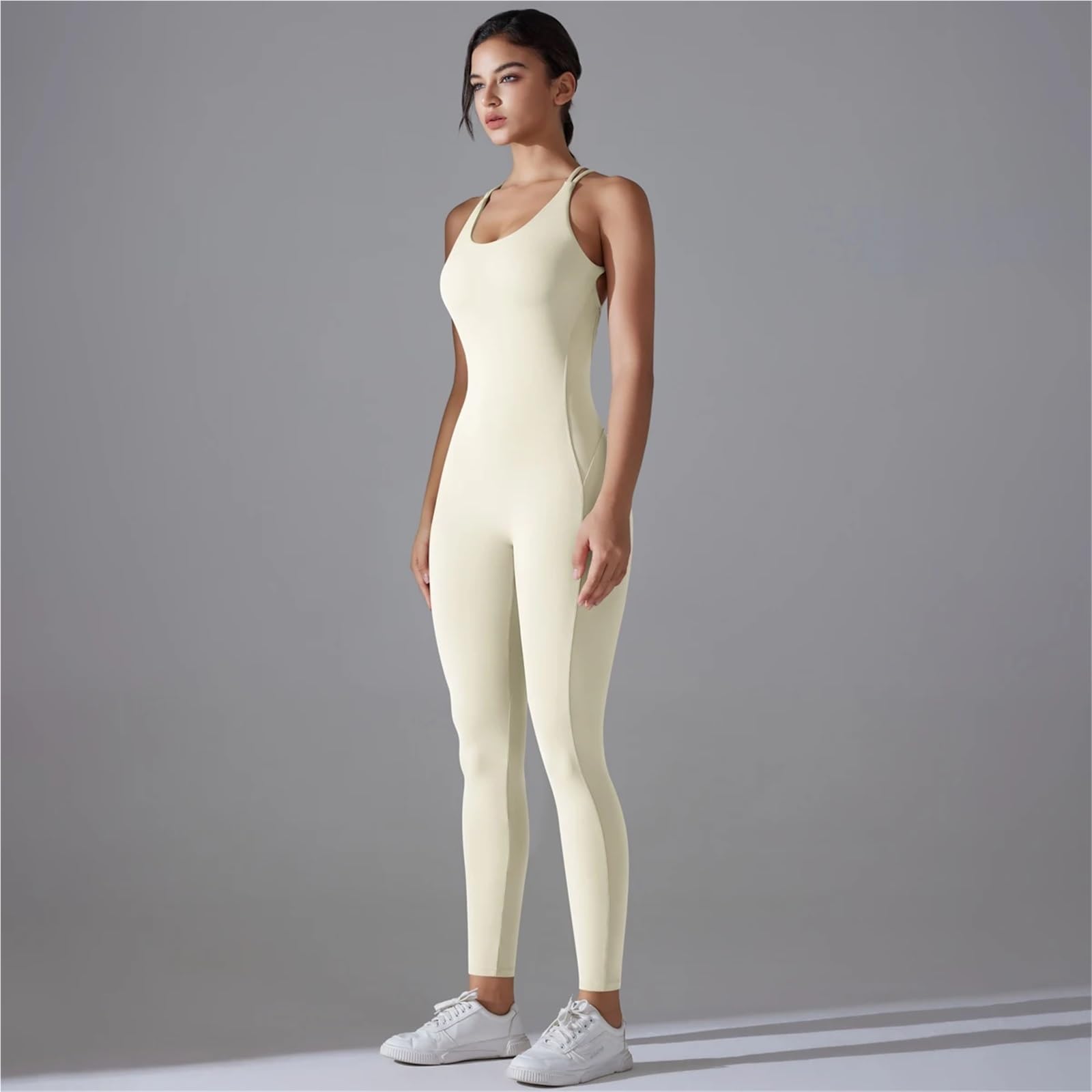 Damen Gym Set Yoga Body Strampler Rückenfreies Set Fitness Einteiliger Sportanzug Stretch Gym Kleidung Push Up