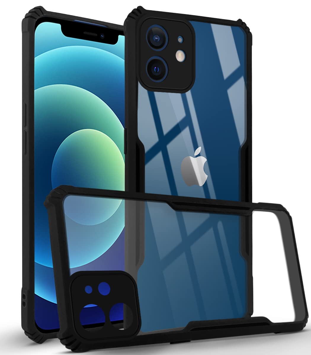 Jkobi Hard PC Crystal Bumper Shockproof Back Cover Case for Apple iPhone 12 with Camera Protection (Matte Black) (B08SQSHVZL) Amazon Price History, Amazon Price Tracker