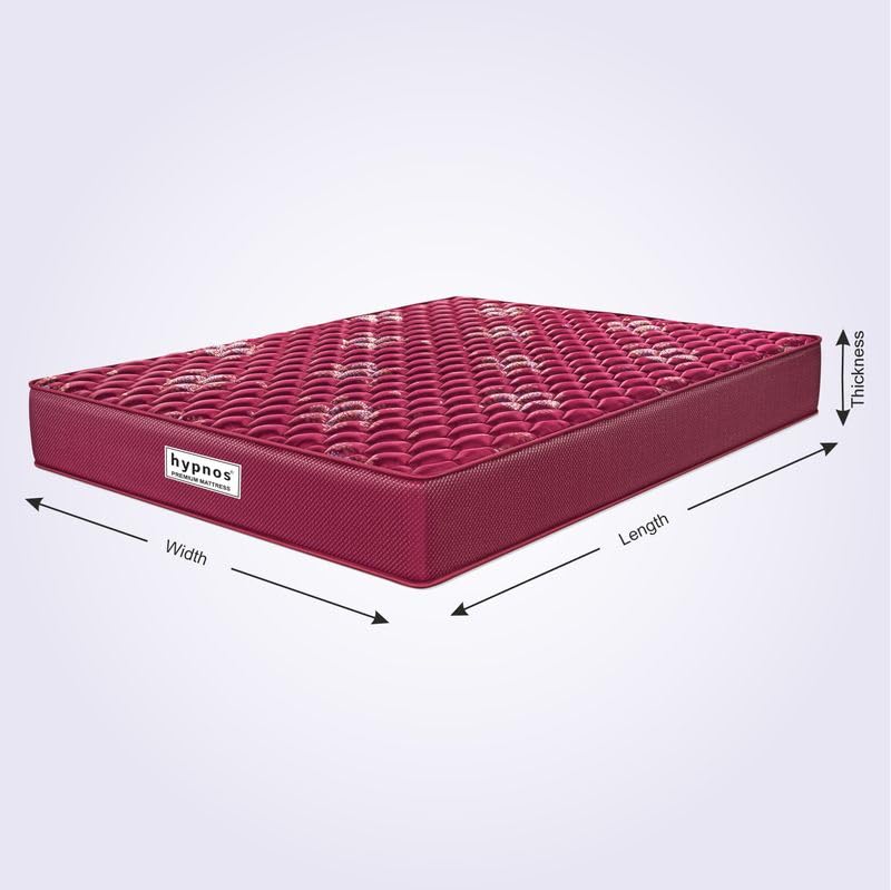 Image of Hypnos Orthopedic Dual Sided 5 Inch High Density Foam Mattress | Queen Size (72X60 Inches) | Firm Back Support | Reversible | Anti-Microbial Breathable Woven Fabric | 5-Year Warranty