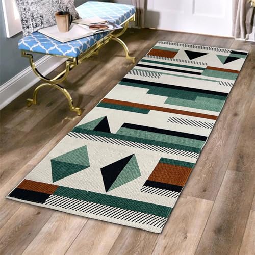 Image of SAGON 2x5 Ft Printed Runner Carpet - Cotton Bedside Rug for Bedroom & Living Room (Multi Abstrack)