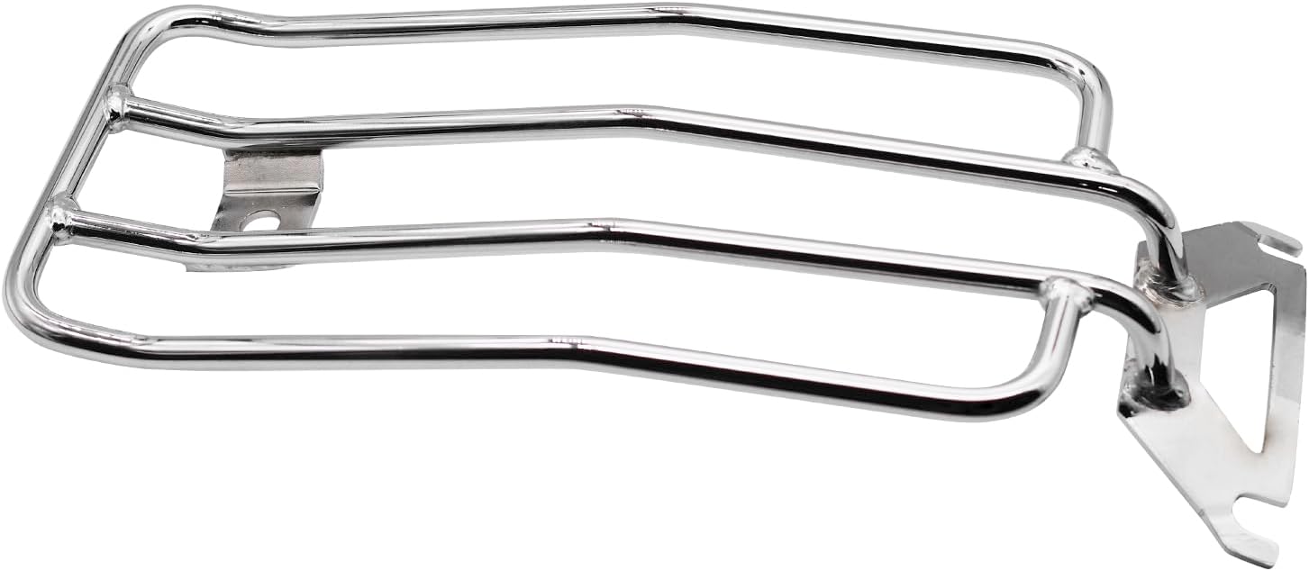 Classic Luggage Rack Motorcycle Rear Seat Luggage Rack Solo Seat for Harley Heritage Softail Classic & Softail Deluxe 00-17 Deluxe CVO 2015 (Silver)