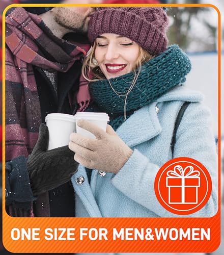 Bobelle Wear Handschuhe Damen Winter, Winterhandschuhe Touchscreen Warme Thermo Fleece Wollhandschuhe Strickhandschuhe für Outdoor Sport (Beige)