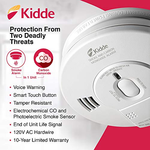 Kidde 21007624 Ac Photoelectric Smoke And Carbon Monoxide Detector Alarm | Hardwired With Battery Backup | Model # Kn-Cope-Ic #TOP5