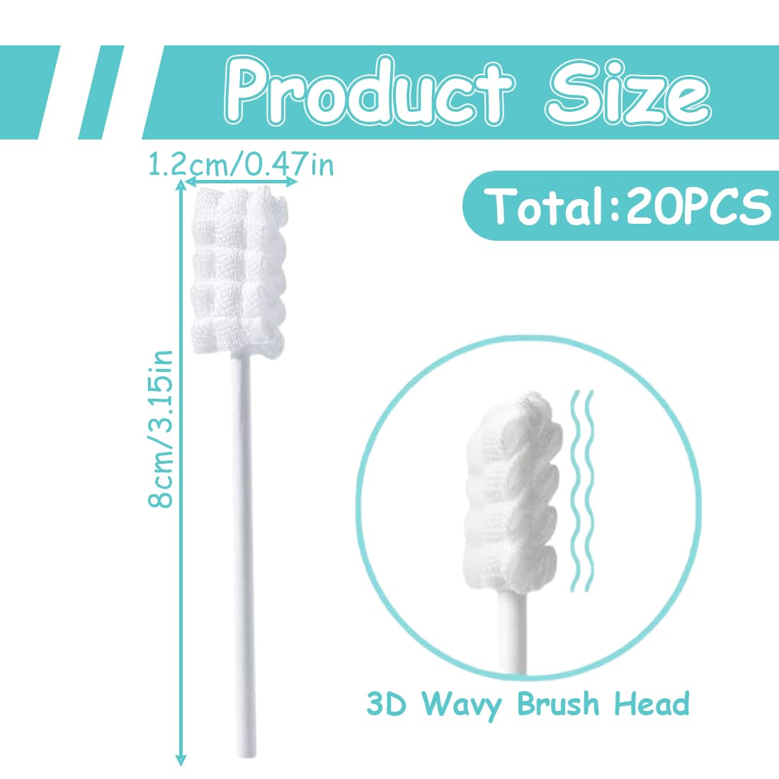 20 Pezzi Spazzolino Monouso Sterilizzati per Bambini, Baby Mouth Cleaner, Spazzolino da Denti Portatile per Bambini, Spazzolino per Dentini con Setole Morbide, Bastoncini Cotonati per Bambini