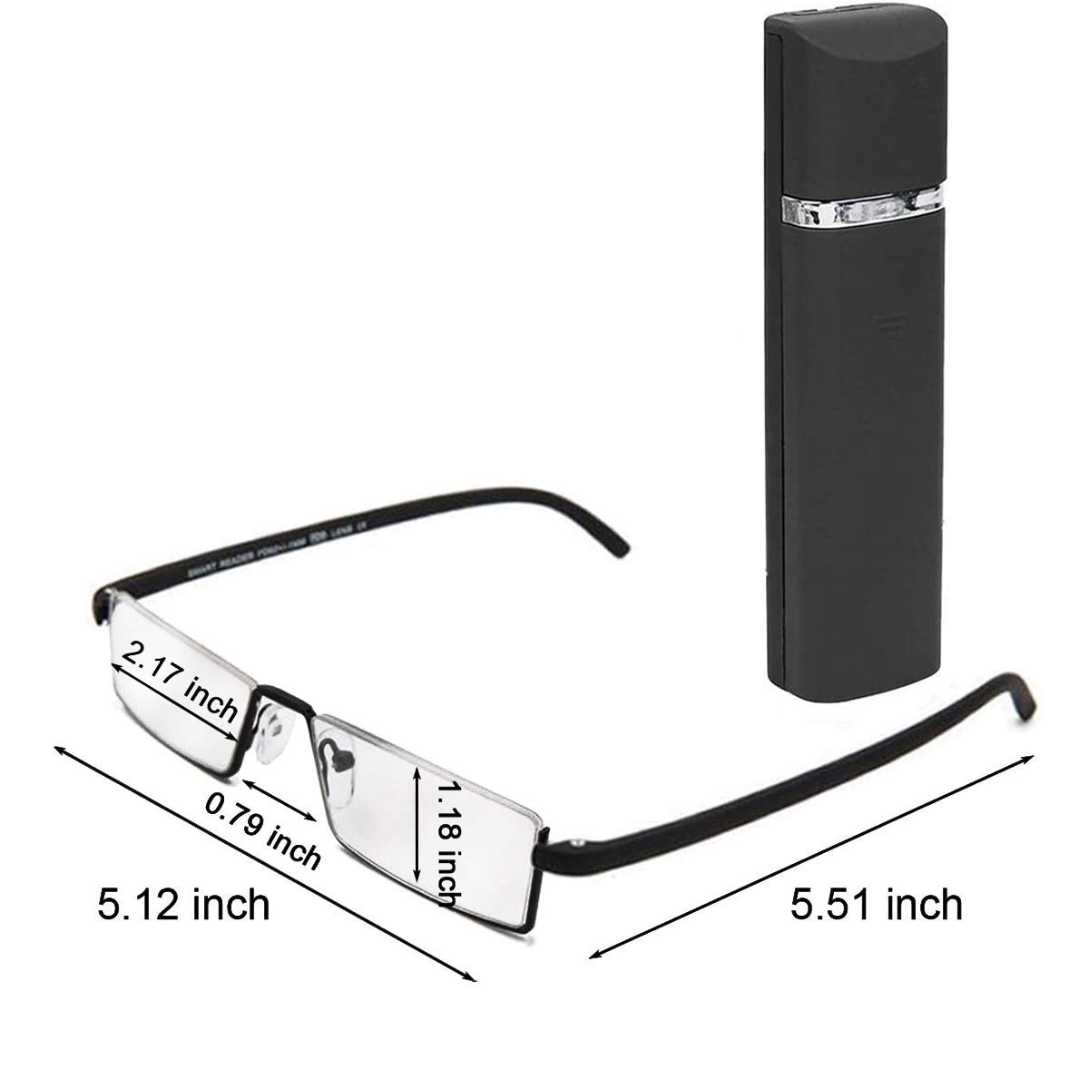 Federleichte Lesebrille mit halbem Rand, Computerleser mit tragbarem Etui, High-Definition-Brillen für Damen und Herren 1,00, 2 Stück