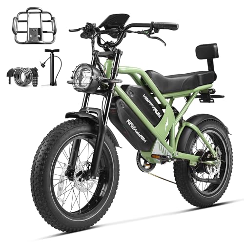 HAPPYRUN G70 Electric Bike for Adults,2000W 48V38Ah Detachable Dual Battery