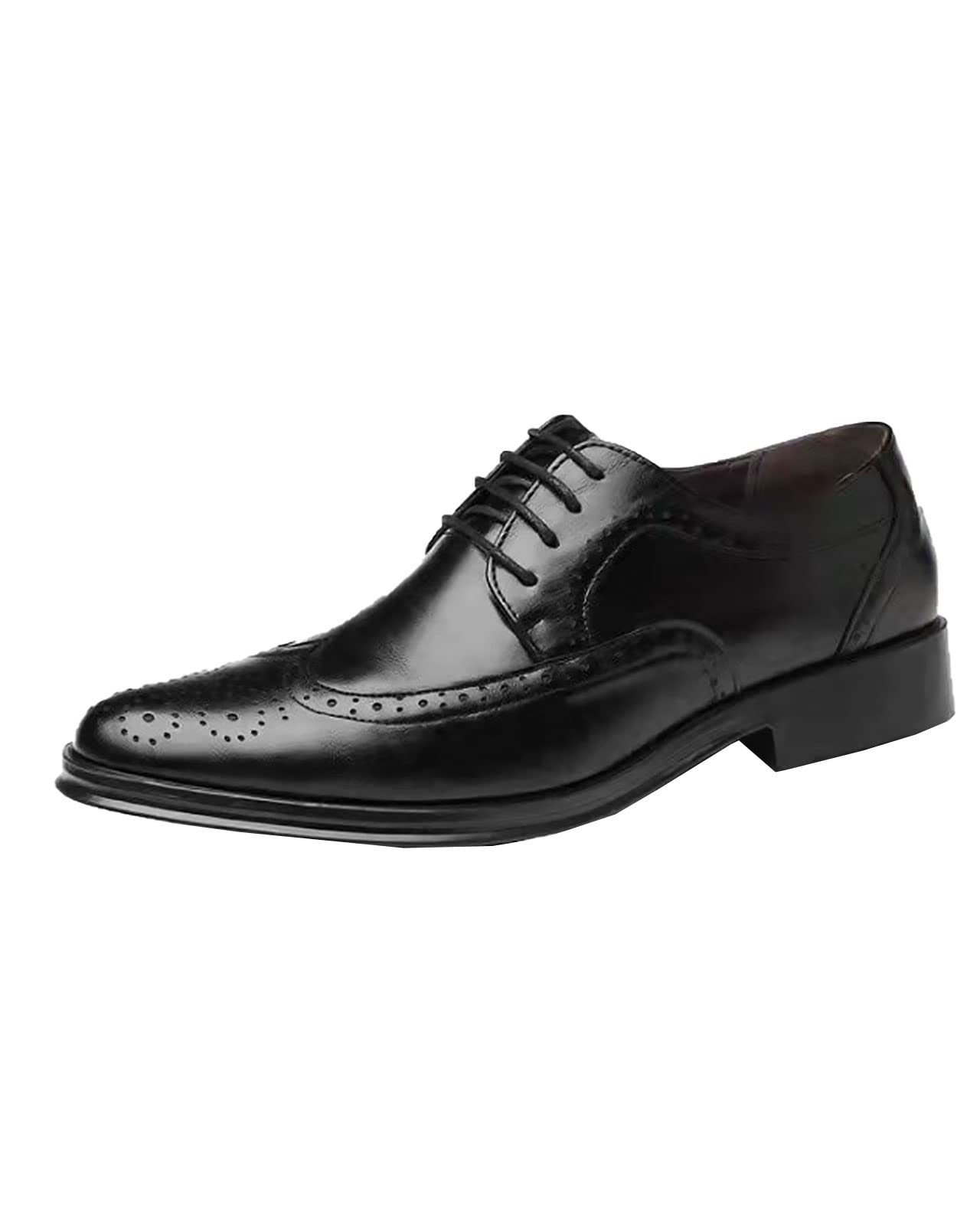 RimholdMens Brogues Wedding Shoes Business Formal Shoe Wingtip Oxfords Leather Lace-ups Party Shoes Office Shoe Classic Derbys