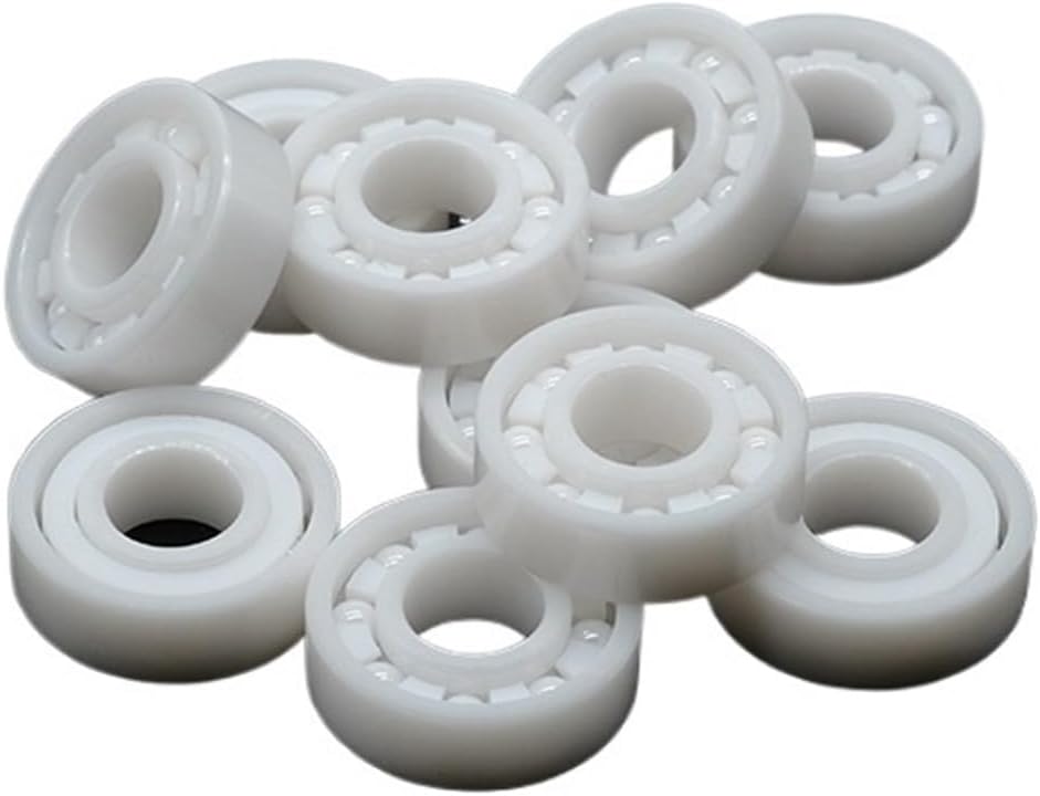Full Ceramic 608 Bearing ZrO2/Si3N4 Inline Speed Skates Bearings 7 Beads 608RS Fast Bering(16 pcs White Ceramic)