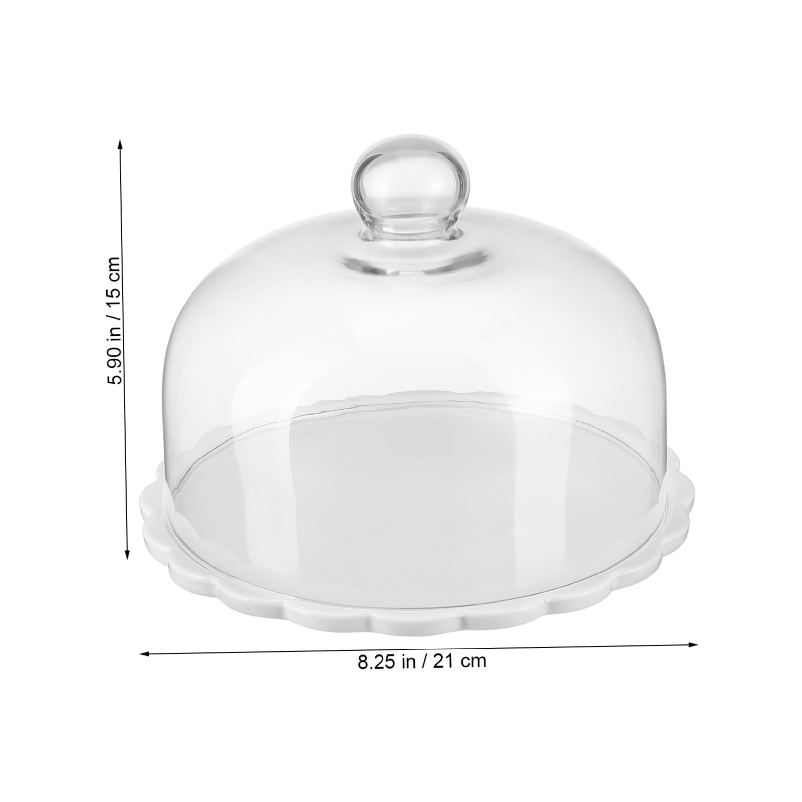 Tortenpräsentationsabdeckung 1 Satz Glas Keramik Weiß, Kuchenhauben
