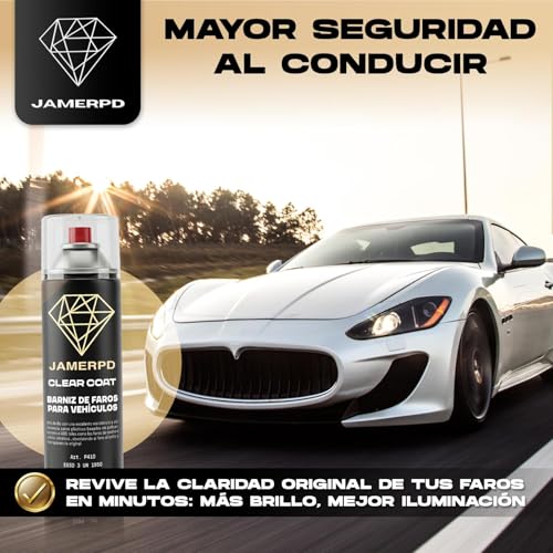 JAMERPD Pulir Faros Coche con Barniz Faros Coche - Alto Brillo y Excelente Resistencia - Adherencia sobre Plásticos - Devolviendo el Brillo y Transparencia Original de los Faros - 400 ml - imagen 9