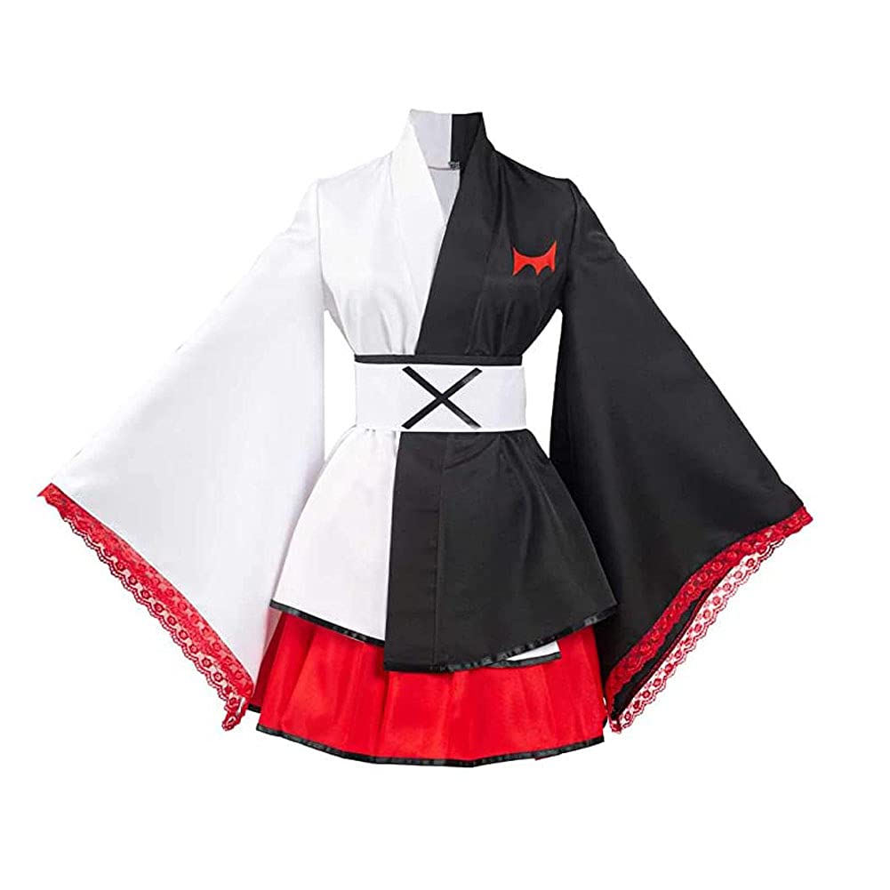 Zhongkaihua Halloween Anime Monokuma Cosplay School Uniform Anime Japanese High School Girl Students Monokuma Black and Red JK Sailor Uniform Dress Full Set for Women Men