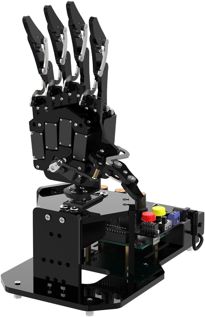 Robot Hand with Arduino Open Source AI Bionic Robotic Hand Five Fingers Solely Movement Mechanical Arm DIY Smart Robot & Engineering Kits, Science/Coding/Programming Set, Standard Kit