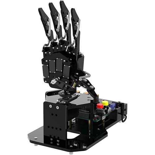 Robot Hand with Arduino Open Source AI Bionic Robotic Hand Five Fingers Solely Movement Mechanical Arm DIY Smart Robot & Engineering Kits, Science/Coding/Programming Set, Starter Kit