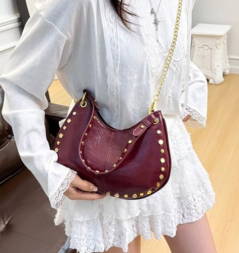 Studded Saddle Shoulder Bag for Women Fashion Crossbody Purse Women's Shoulder Purse Handbag4