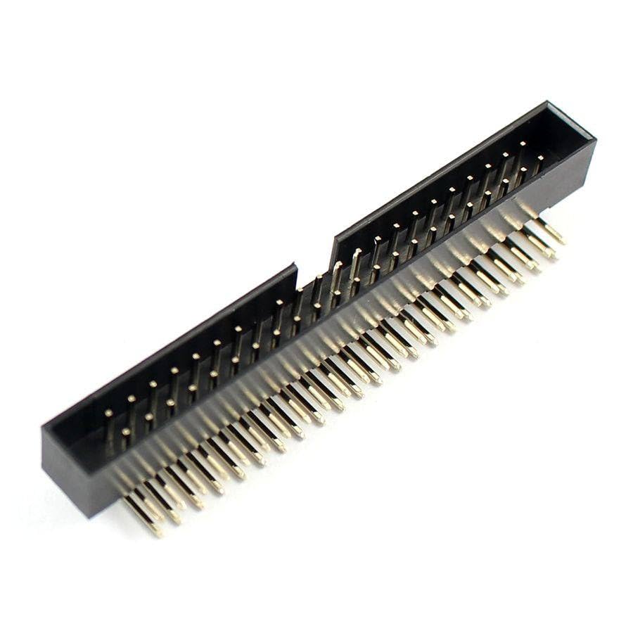 Generic 100 Pcs 2mm 2x22Pin 44 Pin Right Angle Male Shrouded IDC Box Header Connector